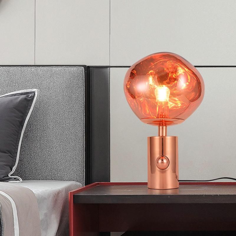 Red Nightstand Lamps Bedside Lamps Orange Table Lamp Shade Light