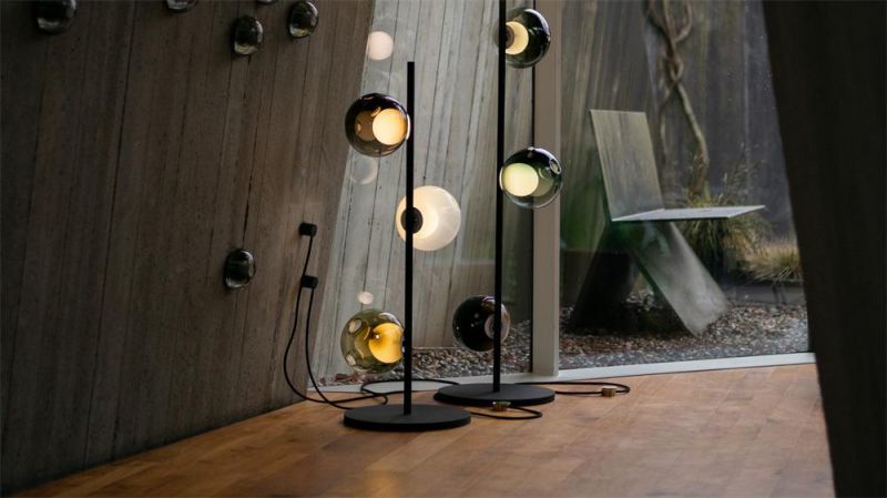Norbic Modern Classic Luxury White Glass Bedroom Floor Lamp