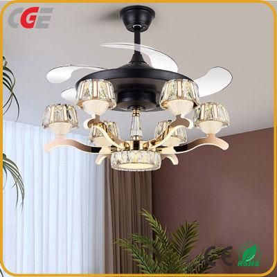 LED Ceiling Fan with Light and Remote Control Black LED Lighting Decorative for Home Living Room Bedroom
