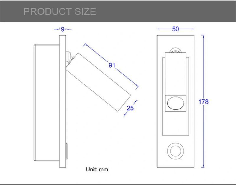 LED Wall Light Night Reading Book Lamp Bed Headboard Lights for Hotel Artistic Bedside Lamp Push Switch CREE Chip 220V