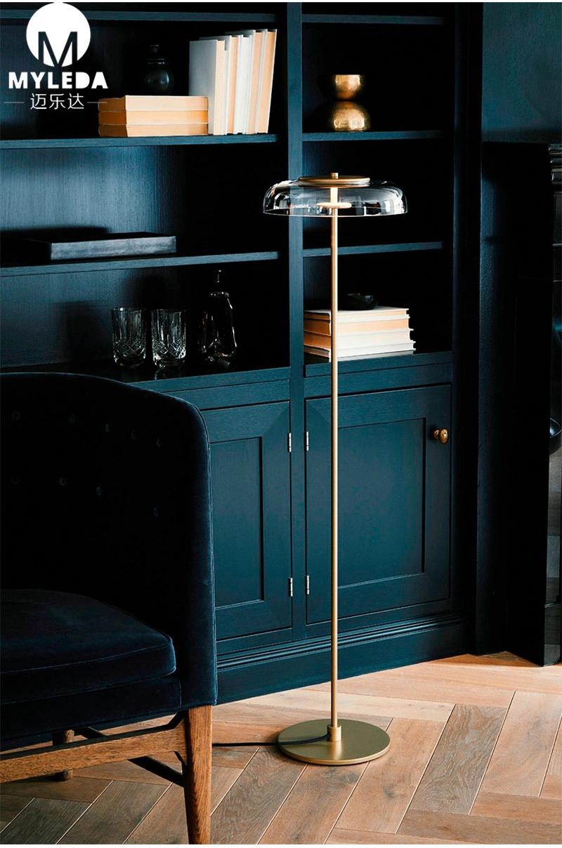 Morden Brass Clear Glass Shade Standing Reading Floor Lamp