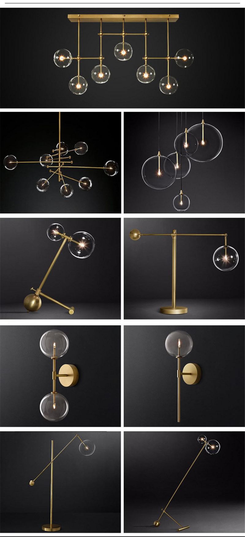 Modern Glass Pendant Hanging Fixtures LED Light