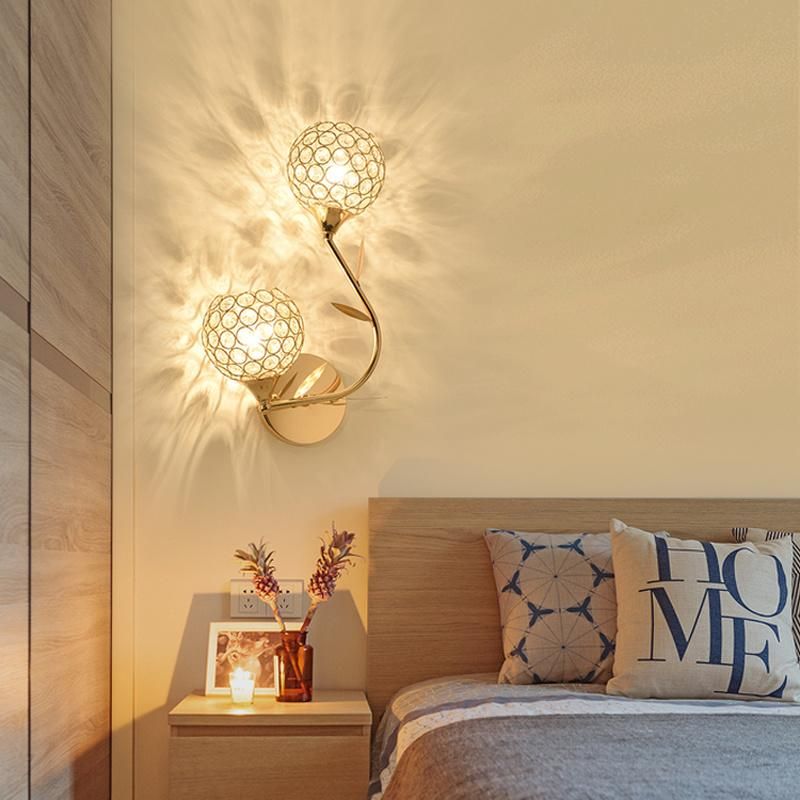 Light Luxury Crystal Wall Lamp Simple Modern Bedroom Bedside Light Living Room Lighting