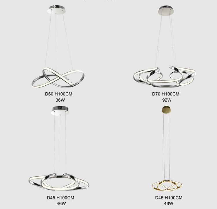 Modern Living Dining Room LED Irregular Aluminum Acrylic Pendant Lamp
