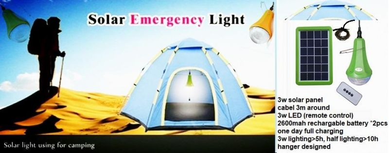 Portable Wireless Solar Power System Ligths Kit 4 Bulbs Camping Tent Reading Lamp