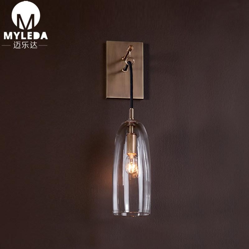 Modern Hotel Project Decoration LED Glass Shade Wall Lamp
