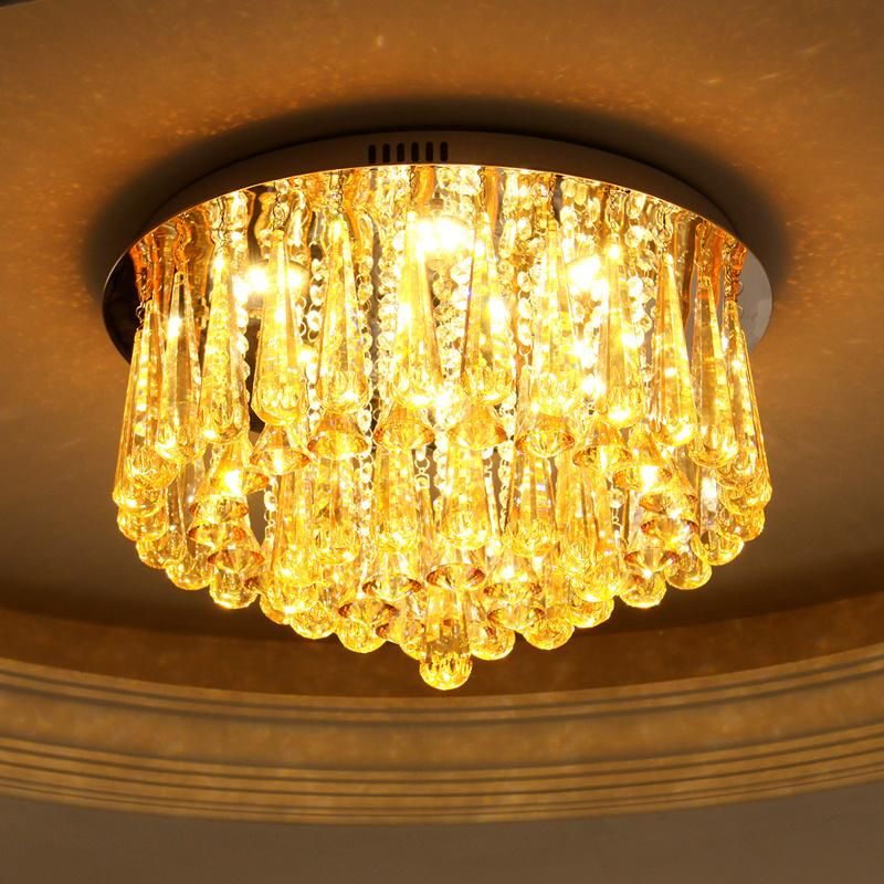 Gold Crystal Flush Mount Ceiling Lights for Indoor Home Project Lighting Wh-Ca-17