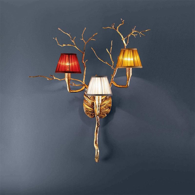 2022 Novelties Flower Shape Handmade Customized Copper Brass High Quality Clear Leaf Crystal Wall Sconce Lamp Chandelier Lighting