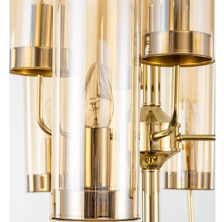 Contemporary Creative Artist Design Blue Glass Copper Pendant Lamp Indoor Home Decorative Lighting