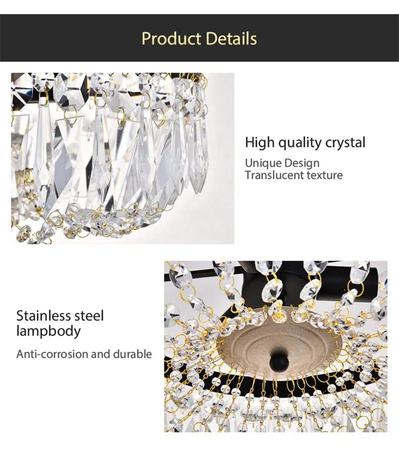 LED Simple Decorative Light European-Style Hotel Lobby Living Room Crystal Ceiling Lamp