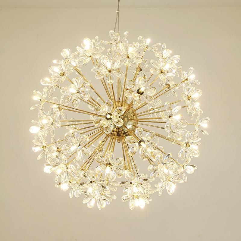 Floral Globe Crystal Chandelier Bedroom Dining Room Pendant Lamp Light