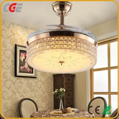 AC Fan Ce Intelligent Remote Control Living Room Crystal Ceiling Fan with Lights Cooling Fan