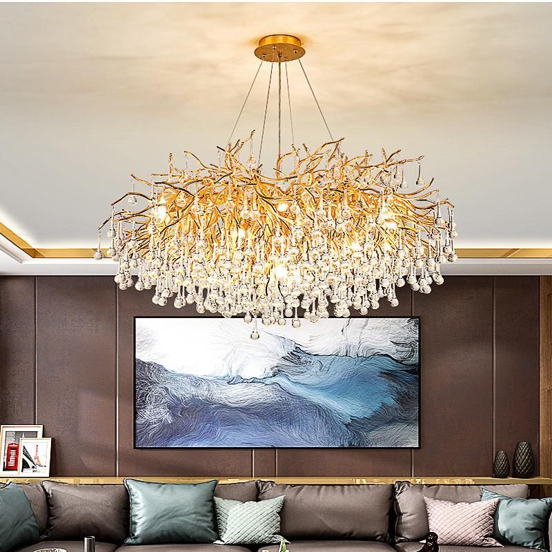 Villa Chandelier Tree Droplet Crystal Lamp Shop Lamp Pendant Lamp
