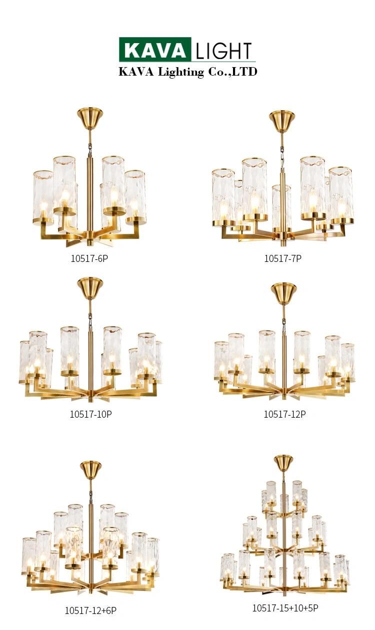 Modern European Style Gold Bronze E14 Chandeliers Lighting for Living Room