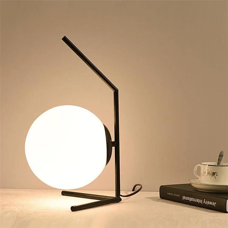 Glass Spherical Vertical Table Lamp Nordic Sofa Ball Table Lamp