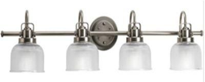 4 Light Vanity Wall Lamp with Clear Double Prismatic Glass
