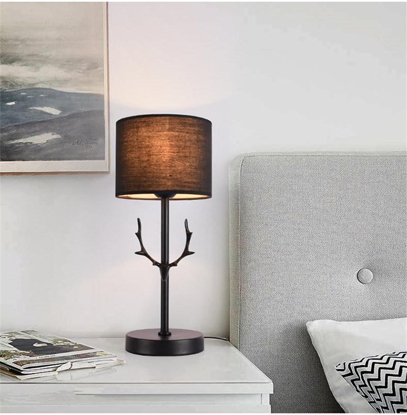 LED Antler Table Lamp Nordic Dimmable Desk Lamp Bedroom Bedside Hotel Black Study Lamp (WH-VTB-27)
