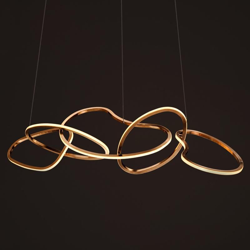 2022 Restaurant Light Luxury Creative Bar Counter Personalized Stainless Steel LED Pendant Lamp Chandeliers