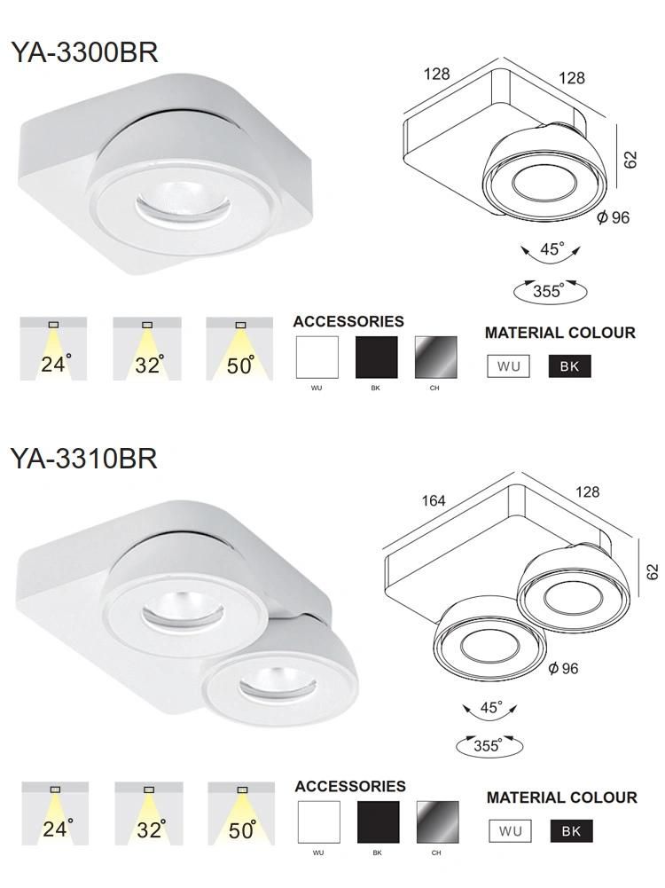 Imade High Brightness High Lumen LED Ceiling Light for Office Hotel Project Residential Surface Mounted COB Downlight