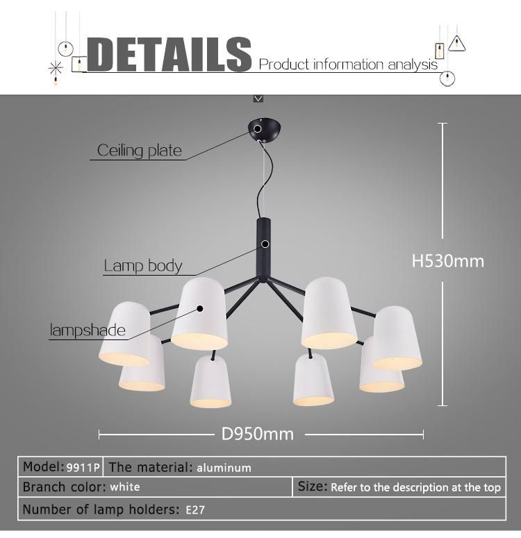Simple Suspension Lights Home Restaurant Decor Modern Aluminum Hanging Lamp
