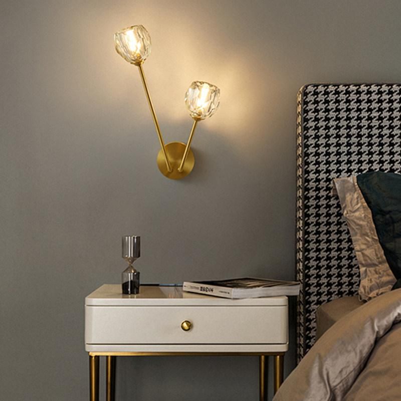 LED Personality Wall Lamp Creative Bedroom Bedside Metal Golden Wall Bracket Light (WH-OR-108)