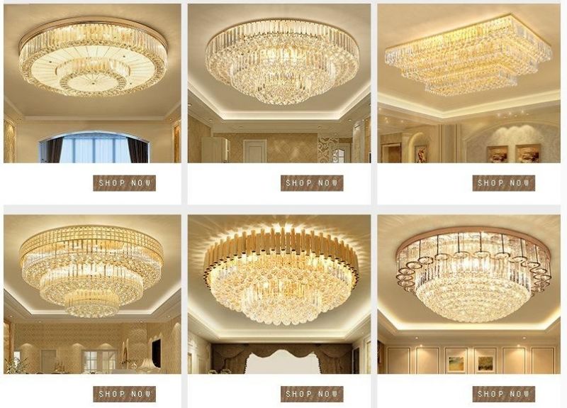 K9 Crystal Removable LED Gold Ceiling Pendant Lamp Zf-Cl-011