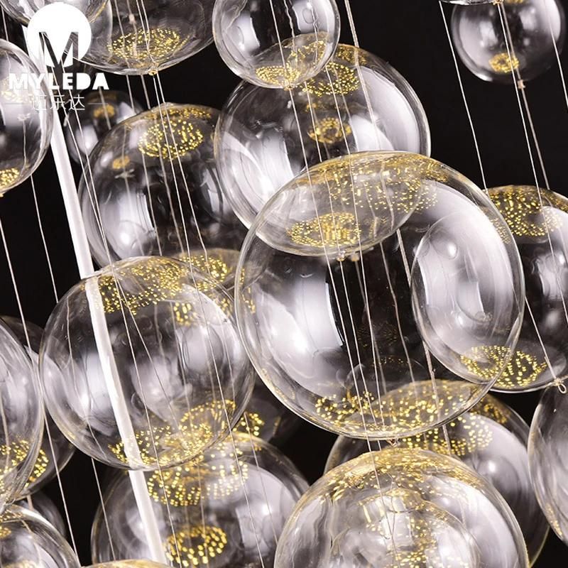 Custom Made Glass Pendant Lamp for Hotel Lobby
