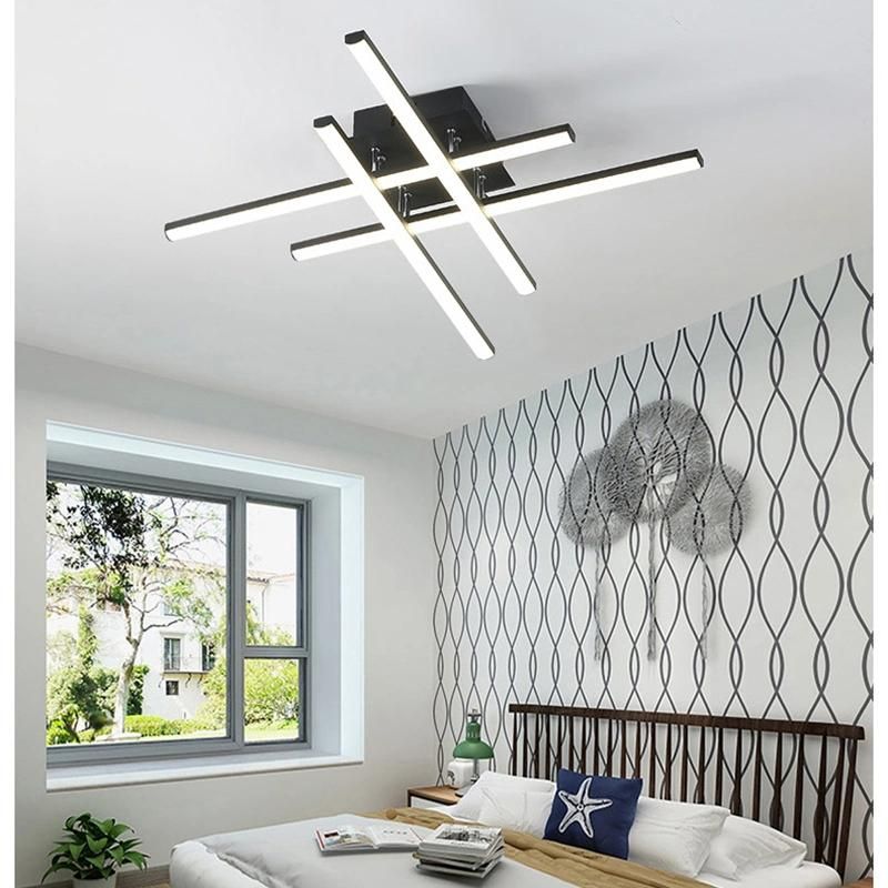 Nordic Postmodern Simple Personality LED Ceiling Light Hall Bedroom Black and White Lamp