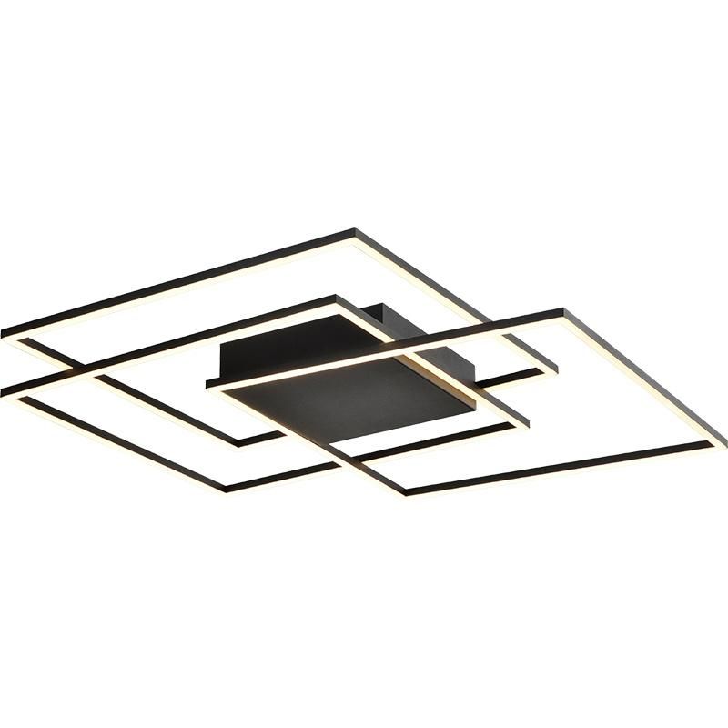 Nordic LED Dimmable Ceiling Lights,Modern LED Sandy Black Ceiling Lamps,48W 3000K Acrylic Flush Mount Fixture for Living Dining Room Bedroom Kitchen Chandeleir