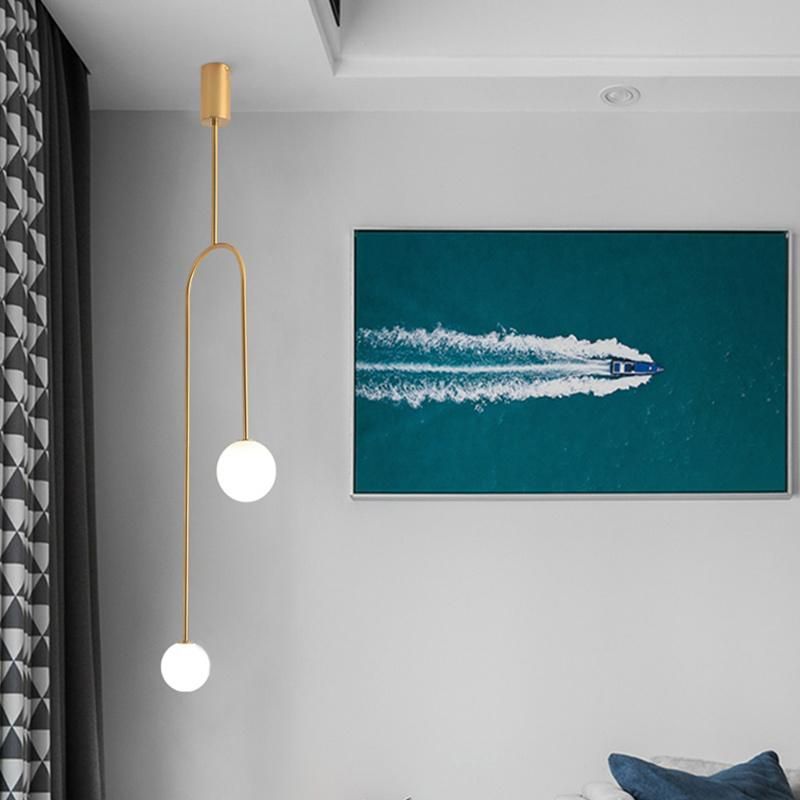 Modern Glass Pendant Lighting Art Indoor Evert Eye-Catching Minimalist Double Globe Pendant Light (WH-AP-305)