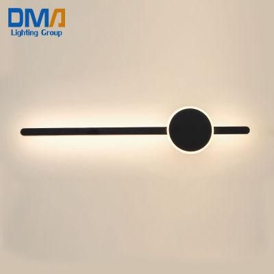 Nordic Simple Design Linear Black LED Wall Light for Hotel