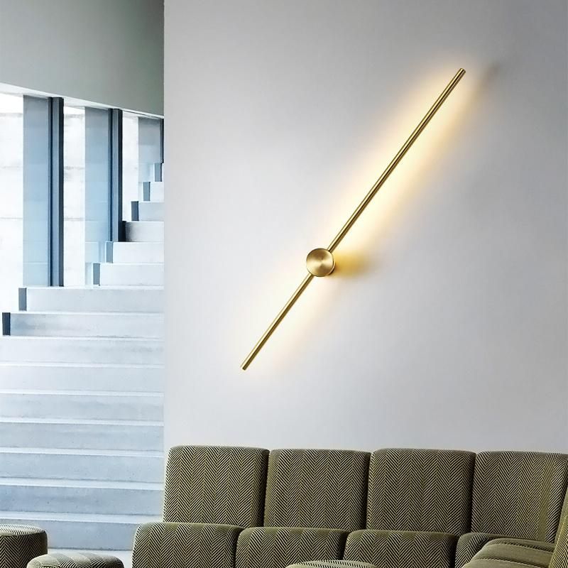 Light Luxury Copper Wall Light Living Room Bedroom Bedside Light Hotel Corridor Long Wall Lamp