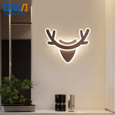 Simple Antlers Animal Design Acrylic Wall Lamp for Bedside Corridor Stair