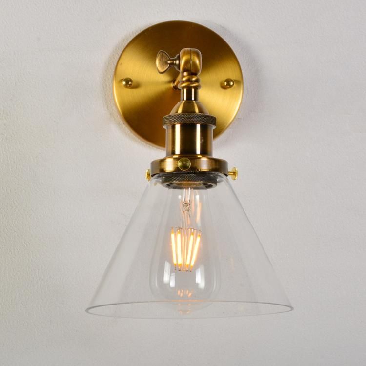 Retao Design Brass Bedroom Decorative Glass Wall Lamp