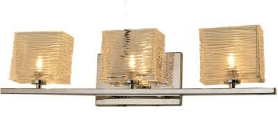 3 Light Wall Sconce Vanity Light with Clear Ribbed Glass