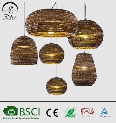 Vintage Style Corrugated Paper Hanging Pendant Lights for Decoration