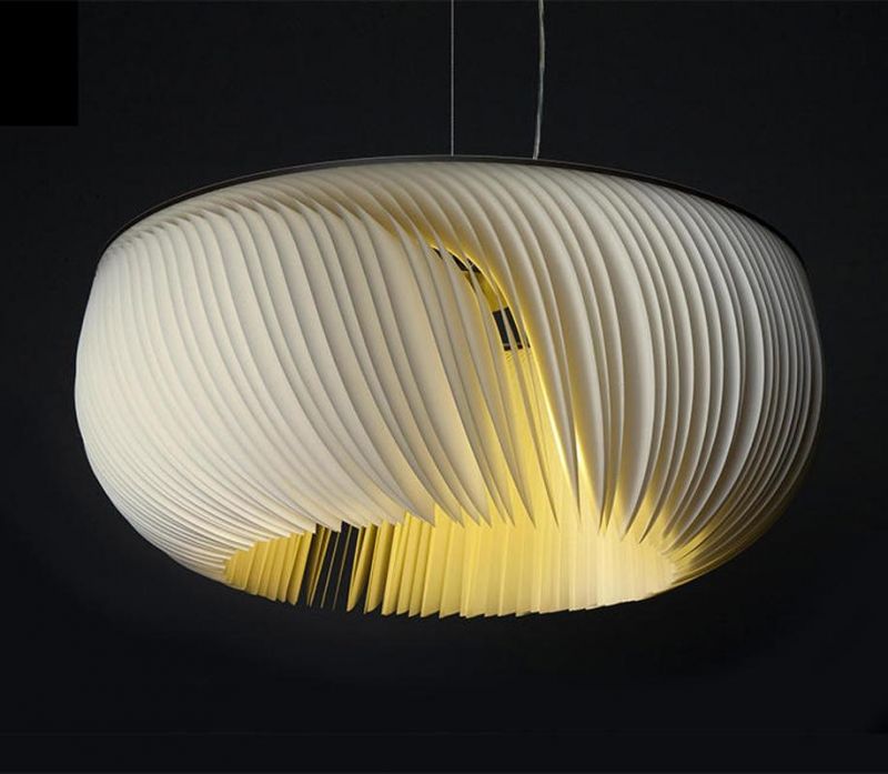 Nordic Minimalist Pendant Light Creative Living Room Art Lorens Modern Wavy Parchment Pendant Light (WH-AP-303)