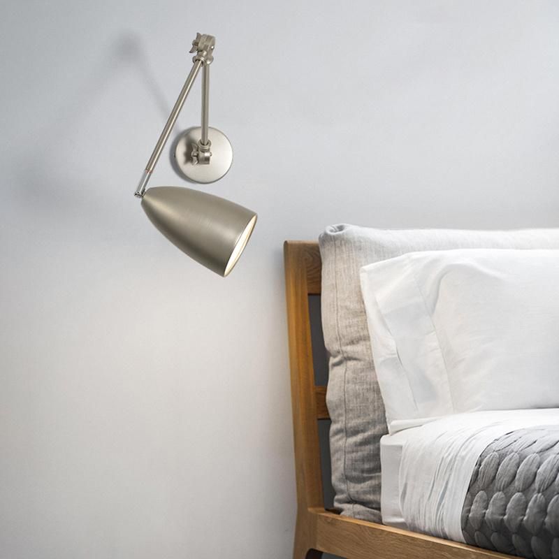 Wall Lamp Black and White Gray Retractable Study Retro Style Lamp