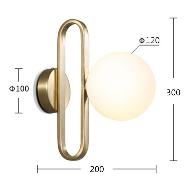 Nordic Glass Ball Bedside Wall Lamp Fashion Retro Brass Molecule Design Brass Wall Lamp (WH-OR-171)