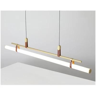 Nordic Dining Table Restaurant Hanging Lights Minimalist Dining Room LED Pendant Lights Modern Minimalist Tube Line Pendant Lamp