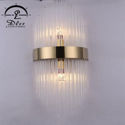 Fashion Creative Crystal Deluxe Wall Lamp for Villa Bedside Hotel Aisle E14 Wall Lamp
