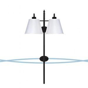 Black Finish Wall Lamp with Double Light Source