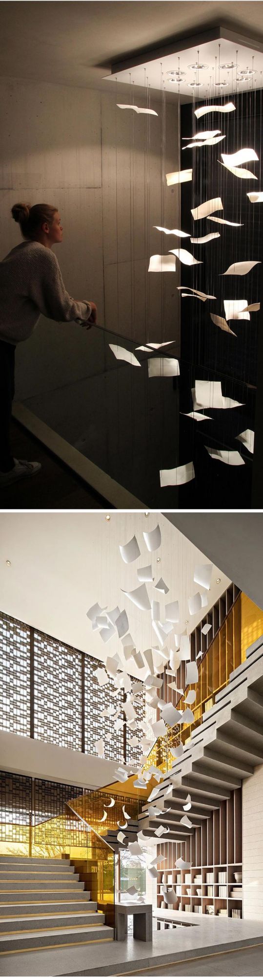 New Design Acrylic Decorative Exhibition Commercial Stair Custom LED Chandelier Light