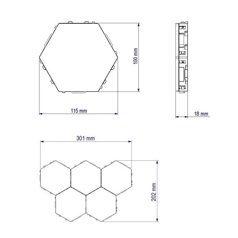 Quantum Light LED Hexagonal Lamps Modular Touch Sensitive Magnetic Wall Night Light for Xmas Home Decoration