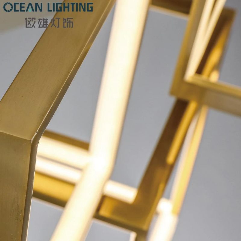 4 Gold Square Style Frame Modern Chandeliers Lighting Ceiling Lamp