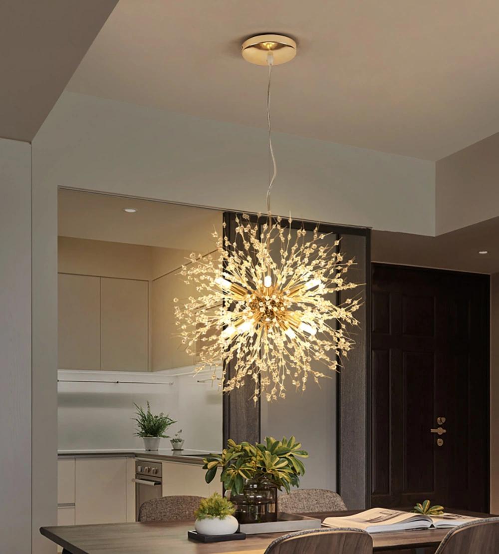 Modern Crystal LED G9 Dandelion Chandelier Lighting for Dining Room / Restaurant / Shops