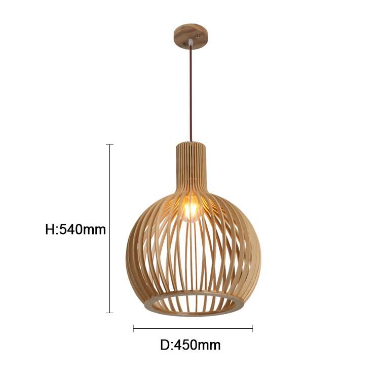 Fancy Metal Lantern Wooden Pendant Lamp