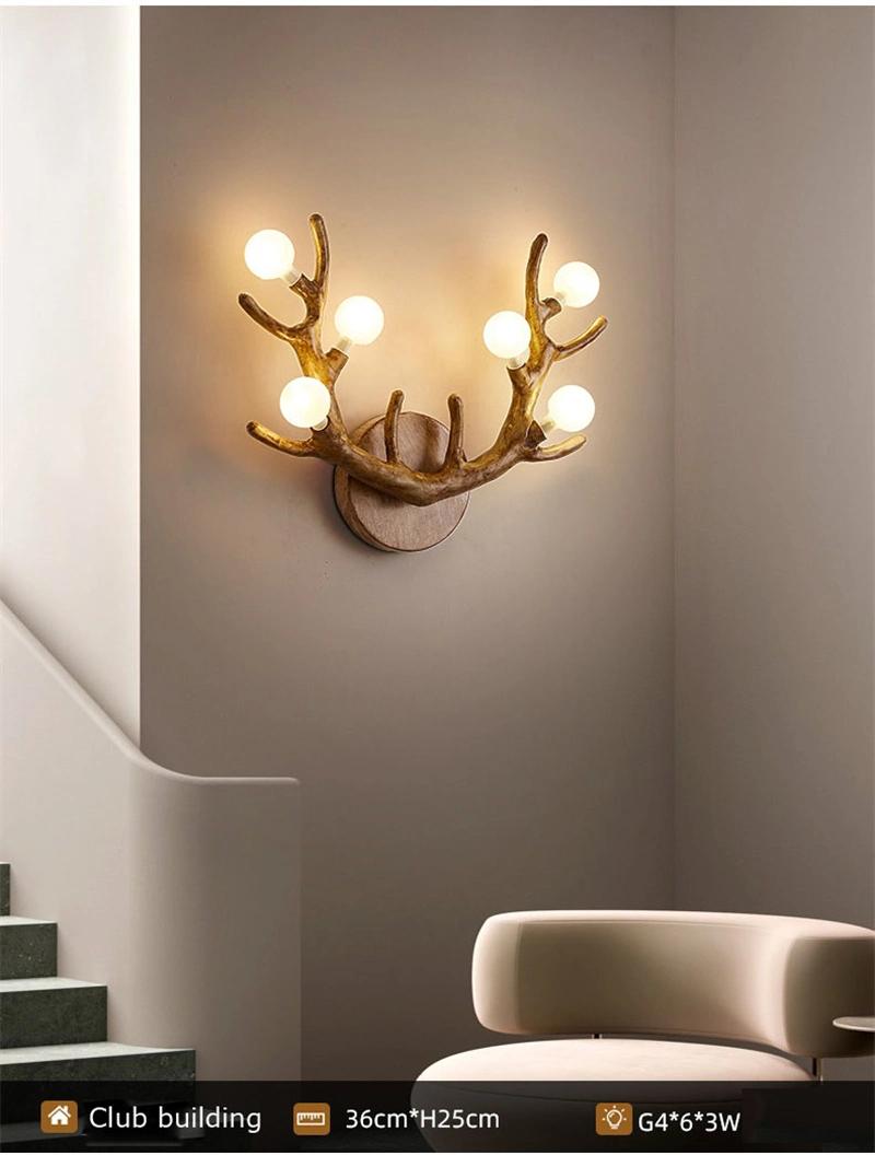 Antler Wall Lamp Northern European Living Room TV Background Wall Bedside Personality Creative Antler Wall Lamp Branch Lamp