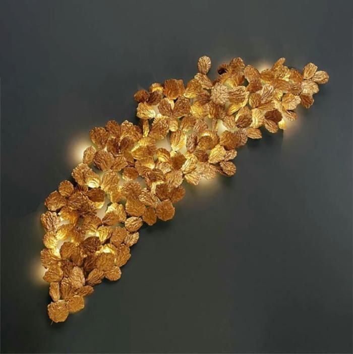 Luxury Large Decorative Custom Made Copper Brass LED Sconces Wall Light for Hotel, Villas