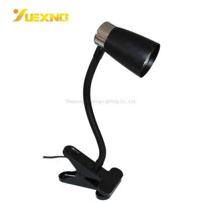Mini Colorful Clip Black White LED GU10 Max50W Iron Silver Table Study Light Reading Lamp with Adjustable Tube